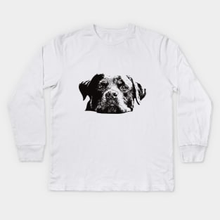 Rottweiler Face Design - A Rottie Christmas Gift Kids Long Sleeve T-Shirt